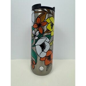 Starbucks 2018 Poppy Floral Stainless Steel Travel Tumbler Mug 16oz Retro Flower